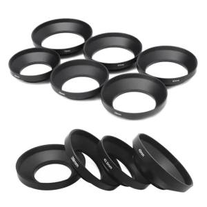 Metal Lens Hood 39-82mm Multi-Size Universal Screw-in Hood for Canon Nikon Sony DSLR Mirrorless Anti-Glare Wide Angle Shade