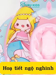 Phao bơi xỏ chân cho bé chính hãng YUKE nhiều họa tiết có bánh lái kèm kòi mẫu mới 2023