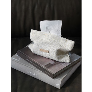 Luxurious Embossed Tissue Box for Living Room Drawstring Paper Holder Car Mounted Tissues Cover Vintage Japanese Style Home Organizer