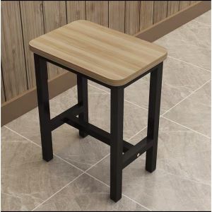 INTER HOME เก้าอี้ไม้ขาเหล็ก เก้าอี้ตกแต่งร้านค้า มีให้เลือก 2 แบบ 2สี ขาวกับสีดำ