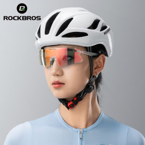 ROCKBROS Cycling Glasses Photochromic Polarized UV Protection Sunglasses Lightweight Large Frame Adjustable Bicycle Glasses Men Women Windproof Outdoor Sports Shades