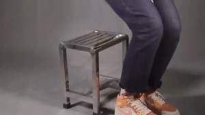 เก้าอี้สแตนเลส เก้าอี้สแตนเลสอย่างดี เก้าอี้แบบหนา อุจจาระกันลื่นและกันน้ำ แข็งแรงเก้าอี้4ขาคู่ทนทาน10ปีรับน้ำหนัก280กก