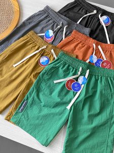 Offline 399! Silicone Small Icon Embellishment! Summer Men Outdoor Quick-Drying Function Pure Color Half Length Shorts 21762