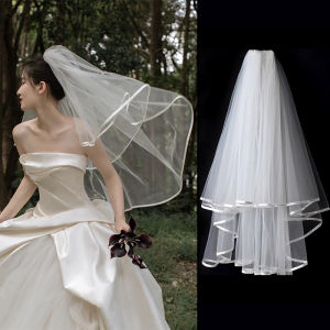 White Bridal Headpiece Engagement Wedding Dress Ceremony Photo Prop Engagement Ring Soft Tulle Headscarf Elegant Sensation