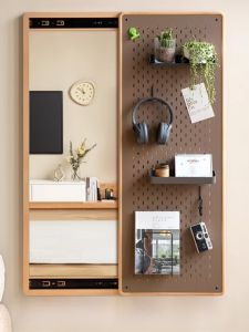 Modern Minimalist Wardrobe Accessories Hole Board Hook Wine Cabinet Sideboard Storage Rack Mirror Hanging Shelf Luxury Style