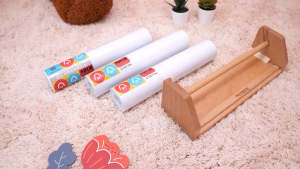 MEEDEN Paper Roll Dispenser with 3 Paper Rolls (12" x 75ft) - Beech Wood Kids Easel Wooden Tabletop Easel for Kids Art Supplies Toddler Doodle Drawing Art Craft