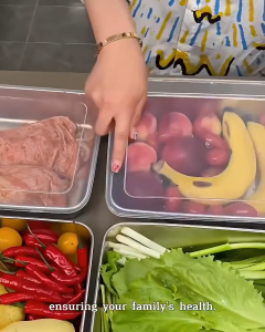 304 Stainless Steel Food Box with Lid Household Fresh-keeping Box Tray BBQ Food Trays Food Storage Container Stainless Household Refrigerator Fruit Containers Lunch Box High quality picnic box covered crisper Tiramisu box household crisper tray