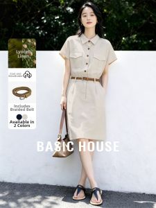 Basic House | Office Wear Waist-Cinching Slim Fit Dress