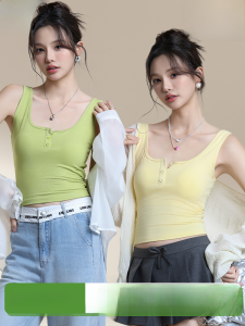 MiiOW | เสื้อกั๊กสายเดี่ยวไหล่กว้าง Pure Color สำหรับผู้หญิง ทรงเกาะอก ไม่ต้องใส่เสื้อชั้นใน เสื้อชั้นในแบบมีโครง ดีไซน์หลังสวยงาม