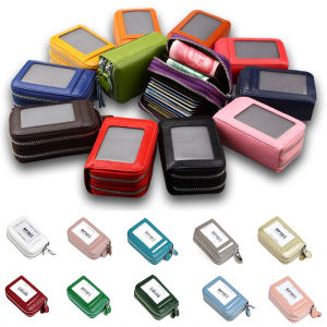 Credit Card Holder PU Leather Card Wallet Coin Purse with Zipper for Women Men