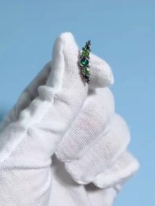 1PC Stainless Steel Green CZ Labret Lip Rings Internal Thread Opal Ear Cartilage Tragus Cluster Helix Daith Piercing Jewelry 16G