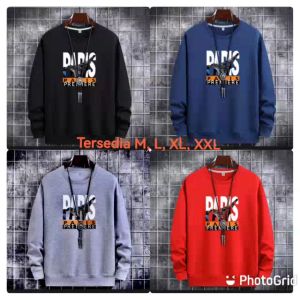 Promo Sweater Keren Kaos Pria Distro Paris Crewneck Cowok Trendy Sweatshirt Elegan Sweter Kekinian