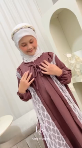 Gamis Brukat Modern Anak Perempuan Salsa Dress dengan Ruffle 7-16 Tahun