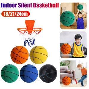 Kids Bouncing Mute Basketball 18/21/24cm Indoor Squeezable Silent Basketball Lightweight Small Basketball Hoop Bounce Football