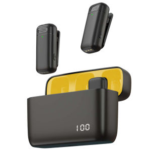 【Free Shipping】 Wireless Collar Microphone with Digital Screen Noise Reduction for Karaoke and Speech Applications Portable Charging Case