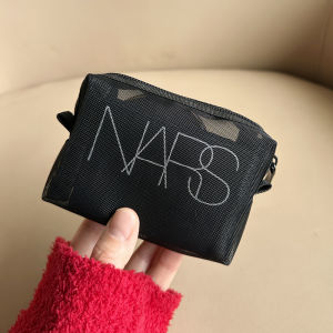 Portable Small Size Large Capacity Pure Color Mesh Inner Bag Cosmetic Bag Toiletry Bag Lipstick Storage Bag Nylon Material