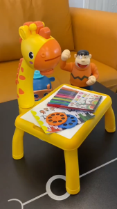 Music & light children Projector Painting Table giraffe fun graffiti board kids toy colorful pen papan lukis kanak kanak
