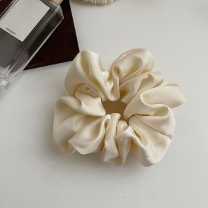 French Satin Hair Ties Creamy Texture Milk White Elegant Hair Bands Hair Accessories Bun Headbands Fresh out New Fashion