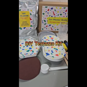 DIY Coaster Trinket Tray Terrazzo Kit Art Crafts Supplies Beginners Adults Kids Holiday Gifts (Jesmonite Alternative)