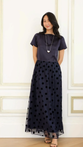 Đầm maxi tùng lưới | Mauve PolkaDot Tulle dress