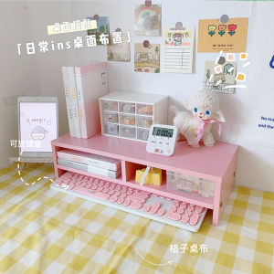 College Students Dormitory Fantastic Desktop Storage Rack Young Adult Desk Rack Computer Riser Dormitory Desktop Bookshelf