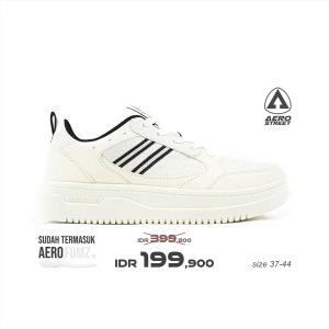 Aerostreet 37-44 Oxford Natural Hitam - Sepatu Sneakers