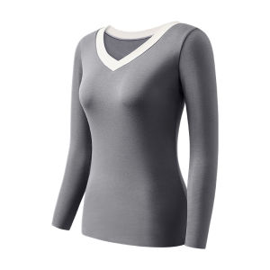 DREAM TIME | Two-Way Wear Thermal Underwear Womens Autumn Clothes Winter Outerwear Base Layer Shirt Warm Cozy Long Sleeve V-Neck Fleece Lined