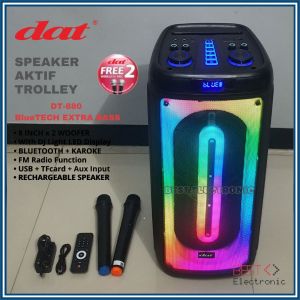SPEAKER AKTIF DAT DT 880 DT880 DT-880 BLUETOOTH PARTY PORTABLE 8 INCH PROFESSIONAL
