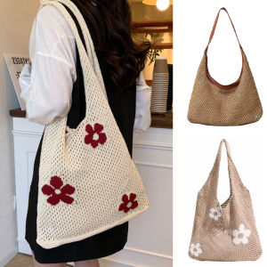 Japanese Type Vacation Womens Bag Texture Straw Bag Versatile Large Capacity Single Shoulder Rattan Bag