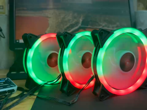 Bộ 3 Quạt LED RGB Fan Coolmoon 2018  Dual Ring Fan case tặng Kèm HUB LED + Điều Khiển