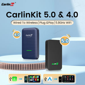 CarlinKit 5.0 & 4.0 Wireless CarPlay Adapter Android Auto Dongle Smart Car Play Box for iOS & Android Multi-Device Supported