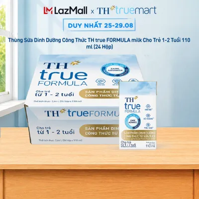 Thùng 24 hộp sản phẩm dinh dưỡng công thức từ sữa tươi cho trẻ từ 1 đến 2 tuổi TH true FORMULA 110 ml (110 ml x 24)