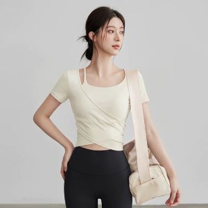 Áo Yoga Thời Trang Có Lót Tay Ngắn