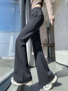 กางเกงโยคะทรงหลวมเอวสูง กางเกงขายาวทรงหลวมสำหรับผู้หญิง กางเกงขายาวลำลองฤดูใบไม้ผลิและฤดูร้อน 2025 กางเกงขายาวทรงหลวมสไตล์ใหม่