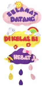 Tugas sekolah hiasan sekolah hiasan pintu selamat datang bahan flanel handmade