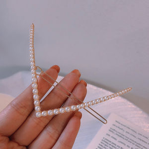 Elegant V-Shaped Diamond Embedded Hair Clip Simple Back of Head Hair Accessory Stylish Bun Top Knot Alloy Hairpin