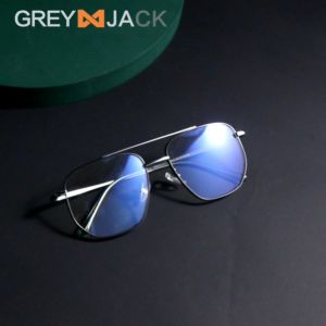Grey Jack Kacamata Antiradiasi Blueray Bahan Titanium Model Aviator Kotak Fashion Pria Wanita Bisa Minus Ringan 77034