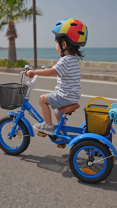 Kids Tricycle 3 Wheel Pedal Bicycle Children Ride On Bike Storage Basket Outdoor Riding Beginner Toy