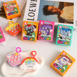 Whack a Mouse Keychain Childrens Educational Mini Game Machine Level up Stress Relief Toy Student Hanging Decoration