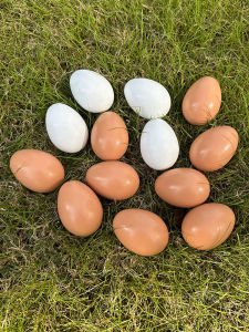 Solid Wooden Artificial Egg Nest Fake Egg Model Play House Children Education Hand Painted Graffiti Colorful Egg Organizing Egg