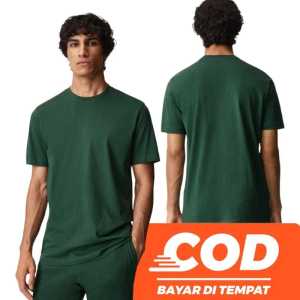 kaos polos katun combed hijau botol
