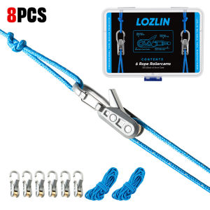 Multi-Purpose Rope Tying Tool And Tensioner with Roller Retractable Buckle with Accessory Rope Suitable for Cargo Camping