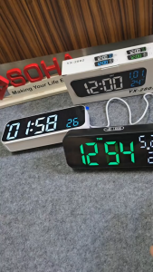 JD-2802 Jam Digital Led Tulisan Besar Tanggal Hari Suhu Alarm 12/24 Snooze Hitung Mundur Design Elegan Jam Weker