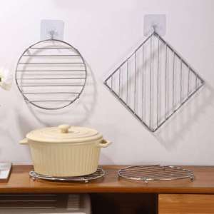 Drink Coasters Kitchen Tools Placemat Stainless Steel Round Square Placemat Pan Pot Mat Holder Stand Hot Placemats Cookware Mats