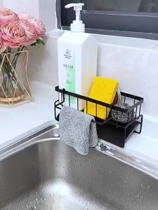 Kitchen Sink Drain Rack Organizer Plastic Desktop Self-draining Sink Shelf Soap Sponge Holder Dishcloth Towel Rack Filter Basket