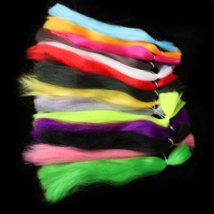 3packs Fly Tying Slinky Fiber Kinky Clouser Minnow Fibers Long Corrugated Synthetic Hair Streamer Bucktail JigFly Tying Material