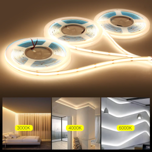 5M DC12V 24V COB LED Strip Light 320 480 528 LEDs High Density Super Bright Flexible COB LED Lights Warm/Natural White LED Tape for room ceiling bulb bar decoration