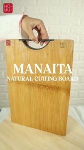 HOMU MANAITA TALENAN BAMBU ASLI REAL BAMBOO SINGLE PIECE NATURAL CUTTING BOARD TEBAL ANTI BAKTERI KUALITAS EKSPOR