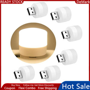 6PCS USB Night Light LED Mini Light Bulb Plug in Small Night Lights Portable Energy Saving Lamp Multifunctional Mobile Night Light for Bedroom Bathroom Hallway Nursery Kitchen Car USB Light - Warm White