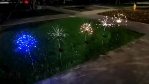 Solar Firework LED Lampu Raya Garden Lights Outdoor Walkway Pathway Christmas Llighting Party Wedding Decor Lampu Taman 烟花灯